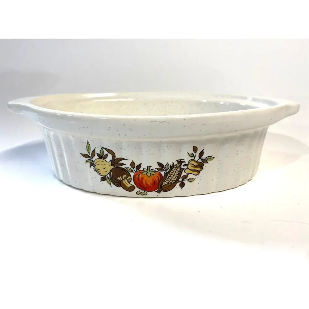 Vintage Spice of Life Style Small Handled Casserole Oven Safe Dish No Lid 8